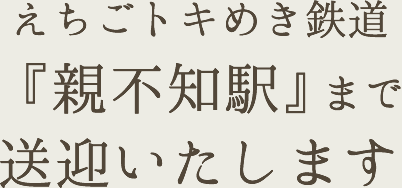 えちごトキめき鉄道「親不知駅」まで送迎いたします
